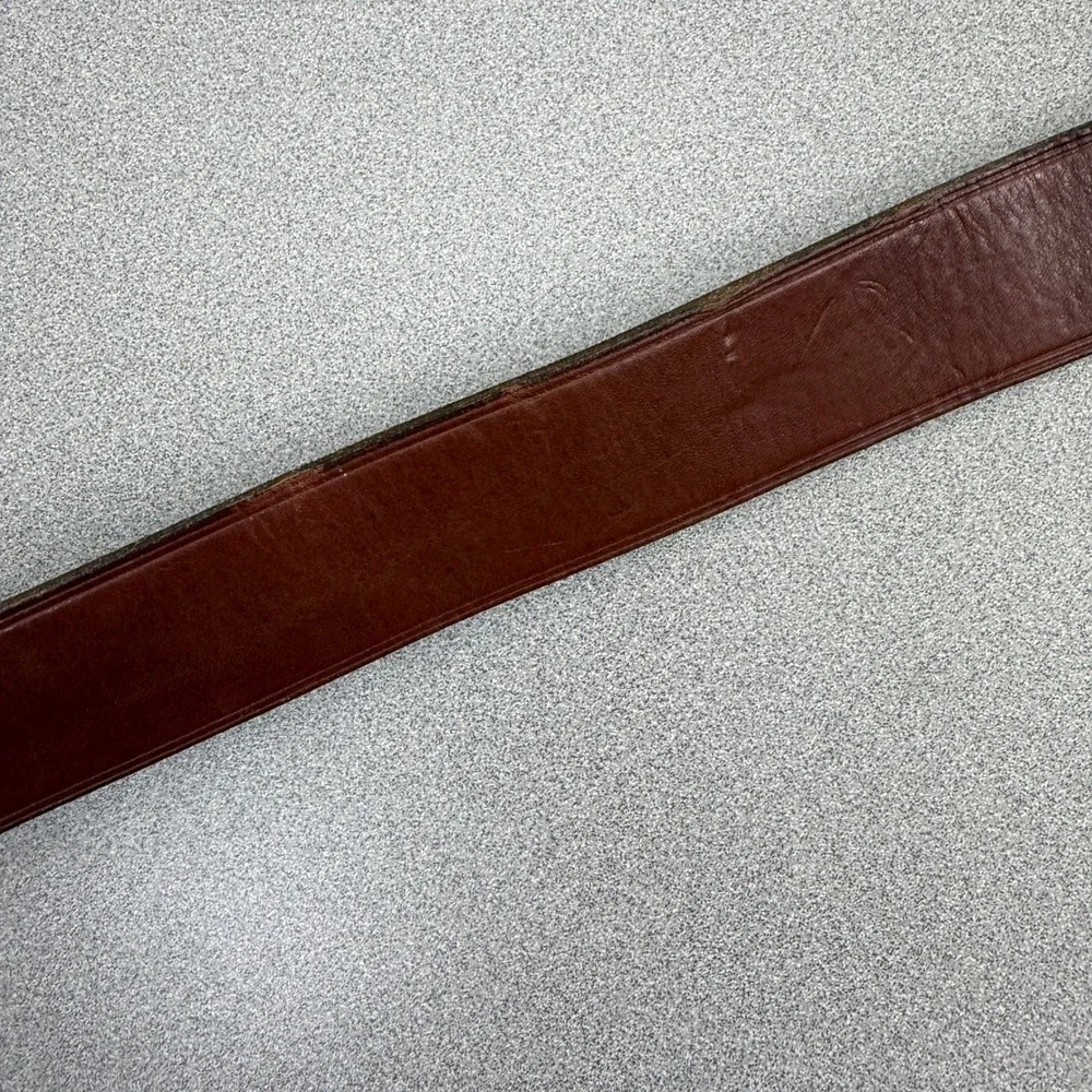 Lauren Ralph Lauren Belt Womens Small Brown Leather Wrapped Detail Brass Buckle